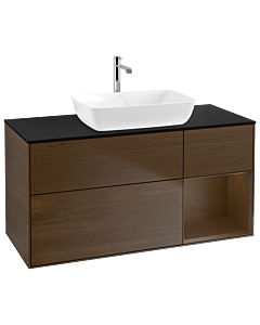Villeroy und Boch Finion Villeroy und Boch Finion G832GNGN 120cm, cover plate black matt, Emotion, shelves Walnut Veneer , Walnut Veneer veneer