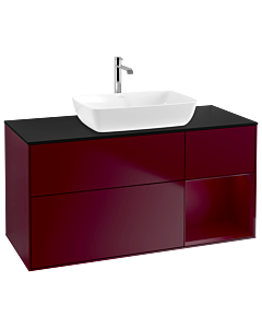 Villeroy und Boch Finion Villeroy und Boch Finion G832HBHB 120cm, cover plate black matt, Emotion, shelves Peony matt lacquer, Peony Matt