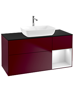 Villeroy und Boch Finion Villeroy und Boch Finion G832MTHB 120cm, cover plate black matt, Emotion, shelves white matt lacquer, Peony Matt