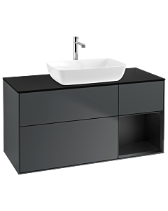 Villeroy und Boch Finion Villeroy und Boch Finion G832PDHG 120cm, cover plate black matt, Emotion, shelves black matt lacquer, midnight Blue Matt Lacquer