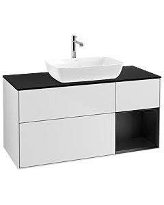 Villeroy und Boch Finion Villeroy und Boch Finion G832PDMT 120cm, cover plate black matt, Emotion, shelves black matt lacquer, white matt lacquer