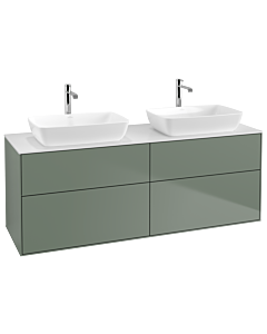 Villeroy und Boch Finion Waschtischunterschrank G84100GM 160x60,3cm, Emotion, Abdeckplatte white matt, Olive Matt Lacquer