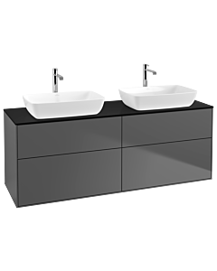 Villeroy und Boch Finion Waschtischunterschrank G84200GK 160x60,3cm, Emotion, Abdeckplatte black matt, Anthracite matt