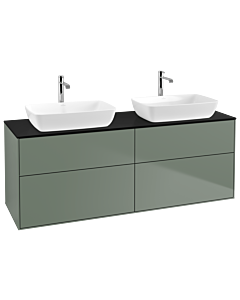 Villeroy und Boch Finion Waschtischunterschrank G84200GM 160x60,3cm, Emotion, Abdeckplatte black matt, Olive Matt Lacquer