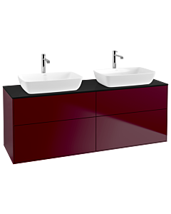 Villeroy und Boch Finion Waschtischunterschrank G84200HB 160x60,3cm, Emotion, Abdeckplatte black matt, Peony Matt