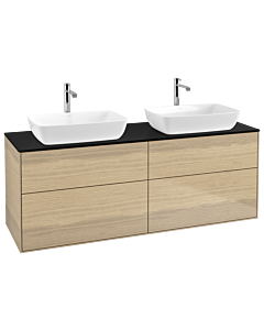 Villeroy und Boch Finion Waschtischunterschrank G84200PC 160x60,3cm, Emotion, Abdeckplatte black matt, Oak Veneer