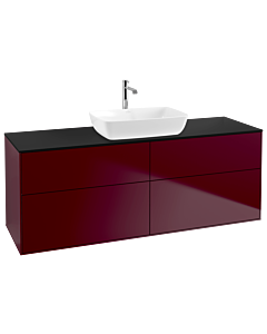 Villeroy und Boch Finion Waschtischunterschrank G85200HB 160x60,3cm, Emotion, Abdeckplatte black matt, Peony Matt