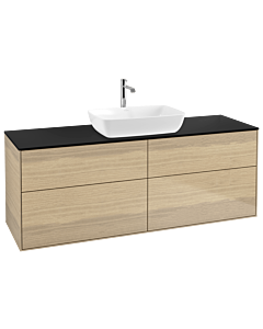 Villeroy und Boch Finion Waschtischunterschrank G85200PC 160x60,3cm, Emotion, Abdeckplatte black matt, Oak Veneer