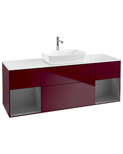 Villeroy und Boch Finion Villeroy und Boch Finion G861GKHB 160cm, cover plate white matt, Emotion, shelves anthracite matt lacquer, Peony Matt