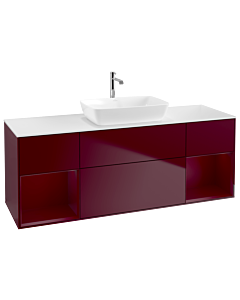 Villeroy und Boch Finion Waschtischunterschrank G861HBHB 160cm, Abdeckplatte white matt, Emotion, Regale Peony matt lacquer, Peony Matt