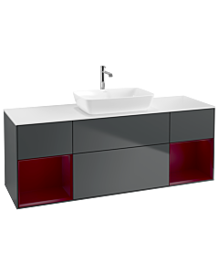 Villeroy und Boch Finion Villeroy und Boch Finion G861HBHG 160cm, cover plate white matt, Emotion, shelves Peony matt lacquer, midnight Blue Matt Lacquer