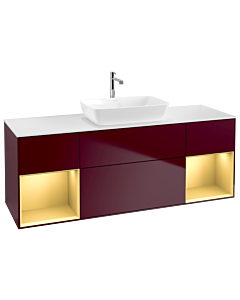 Villeroy und Boch Finion Villeroy und Boch Finion G861HFHB 160cm, cover plate white matt, Emotion, shelves gold matt lacquer, Peony Matt