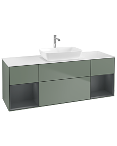 Villeroy und Boch Finion Villeroy und Boch Finion G861HGGM 160cm, cover plate white matt, Emotion, shelves Midnight matt lacquer, Olive Matt Lacquer