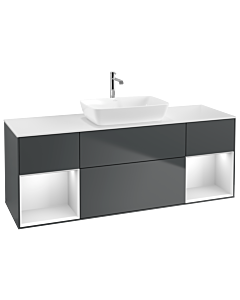 Villeroy und Boch Finion Villeroy und Boch Finion G861MTHG 160cm, cover plate white matt, Emotion, shelves white matt lacquer, midnight Blue Matt Lacquer