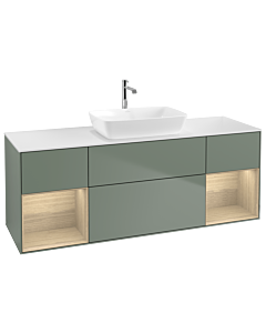 Villeroy und Boch Finion Villeroy und Boch Finion G861PCGM 160cm, cover plate white matt, Emotion, shelves Oak Veneer , Olive Matt Lacquer