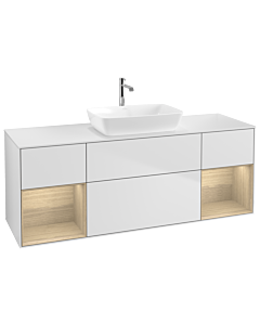 Villeroy und Boch Finion Villeroy und Boch Finion G861PCMT 160cm, cover plate white matt, Emotion, shelves Oak Veneer , white matt lacquer