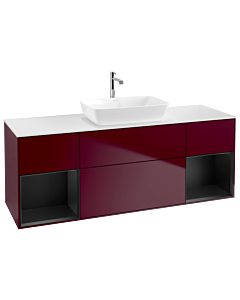 Villeroy und Boch Finion Villeroy und Boch Finion G861PDHB 160cm, cover plate white matt, Emotion, shelves black matt lacquer, Peony Matt