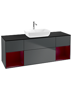 Villeroy und Boch Finion Villeroy und Boch Finion G862HBHG 160cm, cover plate black matt, Emotion, shelves Peony matt lacquer, midnight Blue Matt Lacquer