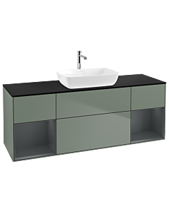 Villeroy und Boch Finion Villeroy und Boch Finion G862HGGM 160cm, cover plate black matt, Emotion, shelves Midnight matt lacquer, Olive Matt Lacquer