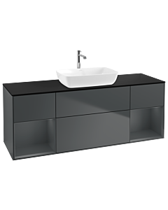 Villeroy und Boch Finion Villeroy und Boch Finion G862HGHG 160cm, cover plate black matt, Emotion, shelves Midnight matt lacquer, Midnight Blue Matt Lacquer