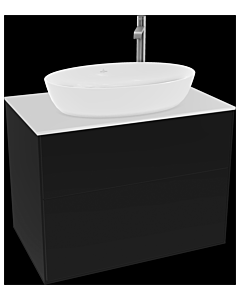 Villeroy und Boch Finion Villeroy und Boch G87100PD 80x60.3cm, Emotion, plaque de recouvrement blanc mat, laqué noir mat