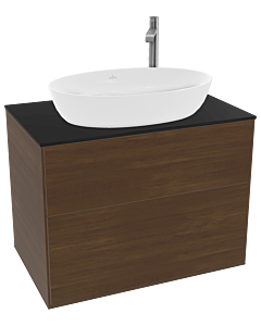 Villeroy und Boch Finion Villeroy und Boch Finion G87200GN 80x60.3cm, Emotion, cover plate black matt, walnut veneer