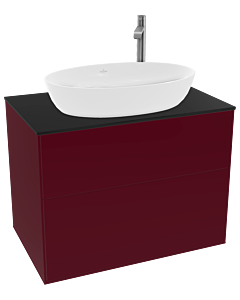 Villeroy und Boch Finion Waschtischunterschrank G87200HB 80x60,3cm, Emotion, Abdeckplatte black matt, Peony Matt