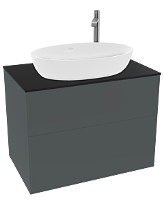 Villeroy und Boch Finion Waschtischunterschrank G87200HG 80x60,3cm, Emotion, Abdeckplatte black matt, Midnight Blue Matt Lacquer