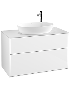 Villeroy und Boch Finion Waschtischunterschrank G88100GF 100x60,3cm, Emotion, Abdeckplatte white matt, Glossy white lacquer