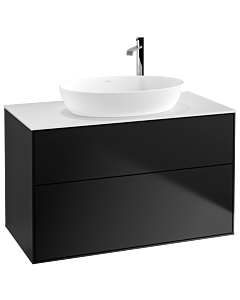 Villeroy und Boch Finion Villeroy und Boch G88100PD 100x60.3cm, Emotion, plaque de recouvrement blanc mat, laqué noir mat