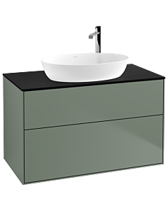 Villeroy und Boch Finion G88200GM 100x60.3cm, Emotion, plaque de recouvrement noir mat, Olive Matt Lacquer