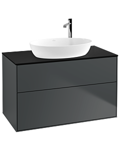 Villeroy und Boch Finion Waschtischunterschrank G88200HG 100x60,3cm, Emotion, Abdeckplatte black matt, Midnight Blue Matt Lacquer