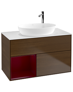 Villeroy und Boch Finion Villeroy und Boch Finion G891HBGN 100cm, cover plate white matt, Emotion, shelves Peony matt lacquer, Peony veneer