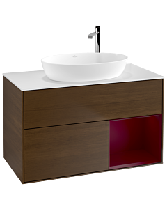 Villeroy und Boch Finion Villeroy und Boch Finion G901HBGN 100cm, cover plate white matt, Emotion, shelves Peony matt lacquer, Peony veneer