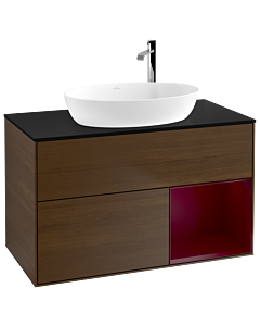 Villeroy und Boch Finion Villeroy und Boch Finion G902HBGN 100cm, cover plate black matt, Emotion, shelves Peony matt lacquer, Peony veneer