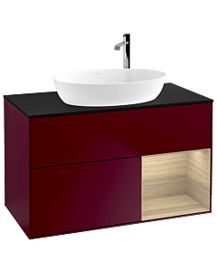 Villeroy und Boch Finion Villeroy und Boch Finion G902PCHB 100cm, cover plate black matt, Emotion, shelves Oak Veneer , Peony Matt
