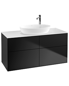 Villeroy und Boch Finion Waschtischunterschrank G91100PD 120x60,3cm, Emotion, Abdeckplatte white matt, Black matt lacquer