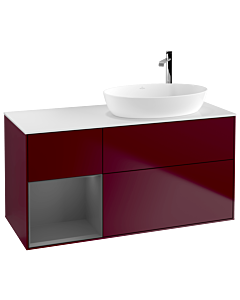 Villeroy und Boch Finion Villeroy und Boch Finion G921GKHB 120cm, cover plate white matt, Emotion, shelves anthracite matt lacquer, Peony Matt