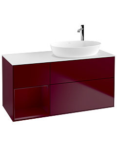 Villeroy und Boch Finion Waschtischunterschrank G921HBHB 120cm, Abdeckplatte white matt, Emotion, Regale Peony matt lacquer, Peony Matt