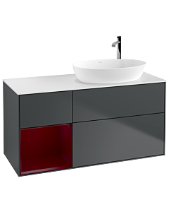 Villeroy und Boch Finion Villeroy und Boch Finion G921HBHG 120cm, cover plate white matt, Emotion, shelves Peony matt lacquer, midnight Blue Matt Lacquer