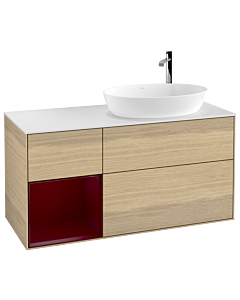 Villeroy und Boch Finion Villeroy und Boch Finion G921HBPC 120cm, cover plate white matt, Emotion, shelves Peony matt lacquer, Oak Veneer