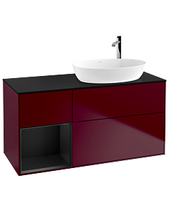 Villeroy und Boch Finion Villeroy und Boch Finion G922PDHB 120cm, cover plate black matt, Emotion, shelves black matt lacquer, Peony Matt