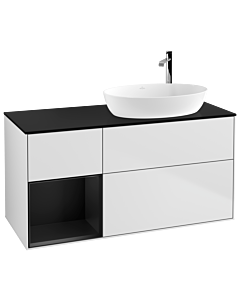 Villeroy und Boch Finion Villeroy und Boch Finion G922PDMT 120cm, cover plate black matt, Emotion, shelves black matt lacquer, white matt lacquer