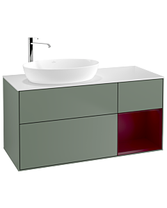 Villeroy und Boch Finion Villeroy und Boch Finion G931HBGM 120cm, cover plate white matt, Emotion, shelves Peony matt lacquer, Olive Matt Lacquer