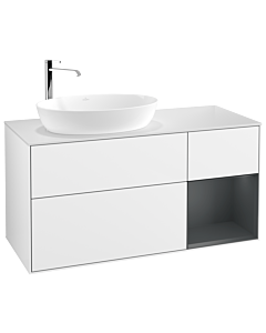 Villeroy und Boch Finion Villeroy und Boch Finion G931HGGF 120cm, cover plate white matt, Emotion, shelves Midnight matt lacquer, Glossy white lacquer