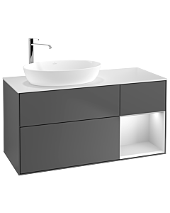 Villeroy und Boch Finion Villeroy und Boch Finion G931MTGK 120cm, cover plate white matt, Emotion, shelves white matt lacquer, anthracite matt