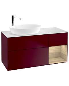 Villeroy und Boch Finion Villeroy und Boch G931PCHB 120cm, plaque de finition blanc mat, emotion, étagères Oak Veneer , Peony Matt