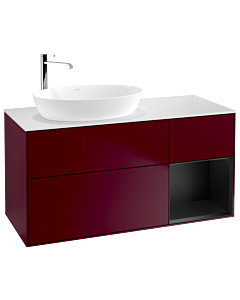 Villeroy und Boch Finion Villeroy und Boch Finion G931PDHB 120cm, cover plate white matt, Emotion, shelves black matt lacquer, Peony Matt