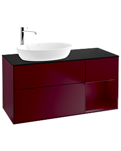 Villeroy und Boch Finion Villeroy und Boch Finion G932HBHB 120cm, cover plate black matt, Emotion, shelves Peony matt lacquer, Peony Matt