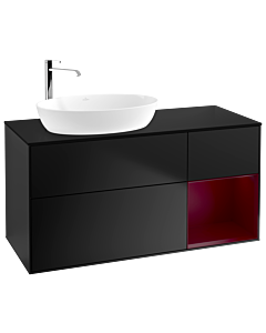 Villeroy und Boch Finion Villeroy und Boch Finion G932HBPD 120cm, cover plate black matt, Emotion, shelves Peony matt lacquer, black matt lacquer
